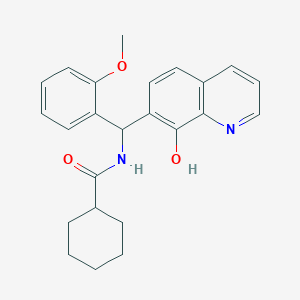 molecular formula C24H26N2O3 B3998308 N-[(8-hydroxyquinolin-7-yl)-(2-methoxyphenyl)methyl]cyclohexanecarboxamide 