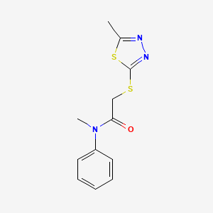 molecular formula C12H13N3OS2 B3998409 N-Methyl-2-[(5-methyl-1,3,4-thiadiazol-2-yl)sulfanyl]-N-phenylacetamide 