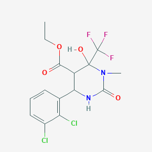 molecular formula C15H15Cl2F3N2O4 B3998417 ethyl 4-(2,3-dichlorophenyl)-6-hydroxy-1-methyl-2-oxo-6-(trifluoromethyl)hexahydro-5-pyrimidinecarboxylate 
