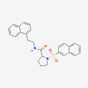 molecular formula C27H26N2O3S B3998452 N-[2-(NAPHTHALEN-1-YL)ETHYL]-1-(NAPHTHALENE-2-SULFONYL)PYRROLIDINE-2-CARBOXAMIDE 