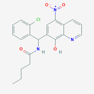 molecular formula C21H20ClN3O4 B3998464 N-[(2-chlorophenyl)(8-hydroxy-5-nitroquinolin-7-yl)methyl]pentanamide 