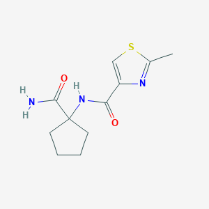 molecular formula C11H15N3O2S B3998777 N-[1-(aminocarbonyl)cyclopentyl]-2-methyl-1,3-thiazole-4-carboxamide 