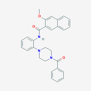 molecular formula C29H27N3O3 B399891 N-[2-(4-benzoyl-1-piperazinyl)phenyl]-3-methoxy-2-naphthamide CAS No. 722463-69-6
