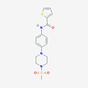 molecular formula C16H19N3O3S2 B399899 N-[4-(4-methylsulfonylpiperazin-1-yl)phenyl]thiophene-2-carboxamide CAS No. 672944-11-5