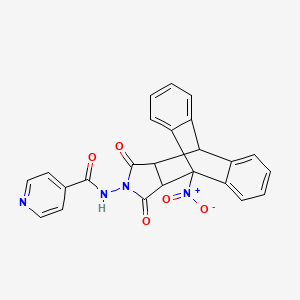 molecular formula C24H16N4O5 B3999024 N-(1-nitro-16,18-dioxo-17-azapentacyclo[6.6.5.02,7.09,14.015,19]nonadeca-2,4,6,9,11,13-hexaen-17-yl)pyridine-4-carboxamide 