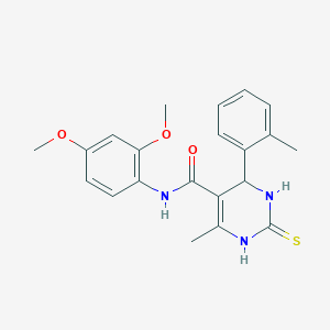 molecular formula C21H23N3O3S B3999208 N-(2,4-Dimethoxyphenyl)-6-methyl-4-(2-methylphenyl)-2-sulfanylidene-1,2,3,4-tetrahydropyrimidine-5-carboxamide 