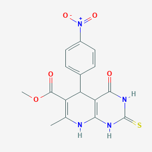 molecular formula C16H14N4O5S B3999259 methyl 7-methyl-5-(4-nitrophenyl)-4-oxo-2-sulfanylidene-5,8-dihydro-1H-pyrido[2,3-d]pyrimidine-6-carboxylate 