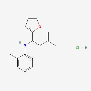 molecular formula C16H20ClNO B3999438 N-[1-(2-furyl)-3-methyl-3-buten-1-yl]-2-methylaniline hydrochloride 