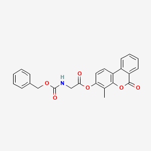 molecular formula C24H19NO6 B3999635 BENZYLOXYCARBONYLAMINO-ACETIC ACID 4-METHYL-6-OXO-6H-BENZO(C)CHROMEN-3-YL ESTER 