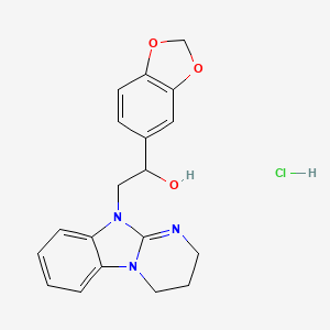 molecular formula C19H20ClN3O3 B3999654 1-(1,3-benzodioxol-5-yl)-2-(3,4-dihydropyrimido[1,2-a]benzimidazol-10(2H)-yl)ethanol hydrochloride 