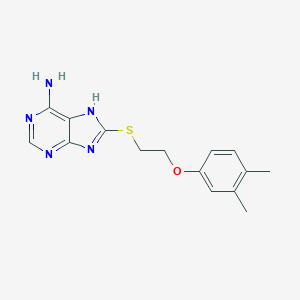 molecular formula C15H17N5OS B399996 8-{[2-(3,4-DIMETHYLPHENOXY)ETHYL]SULFANYL}-9H-PURIN-6-AMINE 