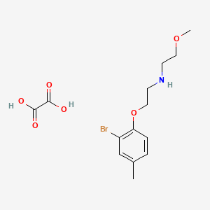 molecular formula C14H20BrNO6 B4000034 N-[2-(2-bromo-4-methylphenoxy)ethyl]-2-methoxyethanamine;oxalic acid 