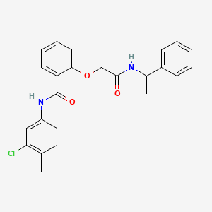 molecular formula C24H23ClN2O3 B4000356 N-(3-chloro-4-methylphenyl)-2-{2-oxo-2-[(1-phenylethyl)amino]ethoxy}benzamide CAS No. 690646-09-4