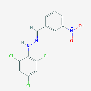 molecular formula C13H8Cl3N3O2 B400041 N-(3-Nitro-benzylidene)-N'-(2,4,6-trichloro-phenyl)-hydrazine 