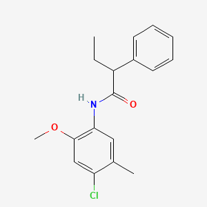 molecular formula C18H20ClNO2 B4000499 N-(4-chloro-2-methoxy-5-methylphenyl)-2-phenylbutanamide 