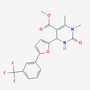 molecular formula C19H17F3N2O4 B4000678 methyl 1,6-dimethyl-2-oxo-4-{5-[3-(trifluoromethyl)phenyl]-2-furyl}-1,2,3,4-tetrahydro-5-pyrimidinecarboxylate 