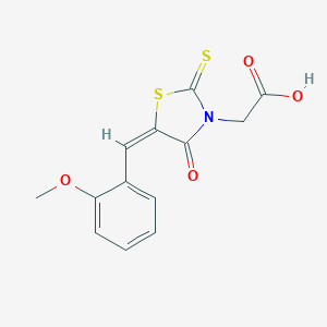 molecular formula C13H11NO4S2 B400091 2-[(5E)-5-[(2-methoxyphenyl)methylidene]-4-oxo-2-sulfanylidene-1,3-thiazolidin-3-yl]acetic acid 