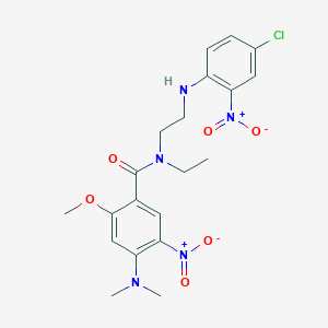 molecular formula C20H24ClN5O6 B400096 N-(2-{4-chloro-2-nitroanilino}ethyl)-4-(dimethylamino)-N-ethyl-5-nitro-2-methoxybenzamide 