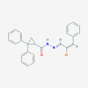 molecular formula C25H21BrN2O B400104 N'-(2-bromo-3-phenyl-2-propenylidene)-2,2-diphenylcyclopropanecarbohydrazide 
