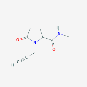molecular formula C9H12N2O2 B040012 N-Methyl-5-oxo-1-(prop-2-yn-1-yl)pyrrolidine-2-carboxamide CAS No. 118315-89-2