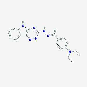 molecular formula C20H21N7 B400159 N,N-DIETHYL-4-[(E)-(2-{5H-[1,2,4]TRIAZINO[5,6-B]INDOL-3-YL}HYDRAZIN-1-YLIDENE)METHYL]ANILINE 