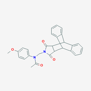 molecular formula C28H24N2O4 B400220 N-[(16,18-dioxo-17-azapentacyclo[6.6.5.0~2,7~.0~9,14~.0~15,19~]nonadeca-2,4,6,9,11,13-hexaen-17-yl)methyl]-N-(4-methoxyphenyl)acetamide CAS No. 302800-52-8