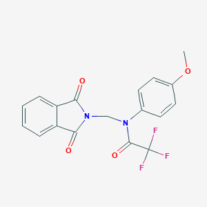 molecular formula C18H13F3N2O4 B400224 N-[(1,3-dioxoisoindol-2-yl)methyl]-2,2,2-trifluoro-N-(4-methoxyphenyl)acetamide 