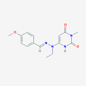 B400284 4-Methoxybenzaldehyde ethyl(1-methyl-2,6-dioxo-1,2,3,6-tetrahydropyrimidin-4-yl)hydrazone CAS No. 144294-62-2