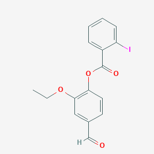 molecular formula C16H13IO4 B400361 2-Ethoxy-4-formylphenyl 2-iodobenzoate 