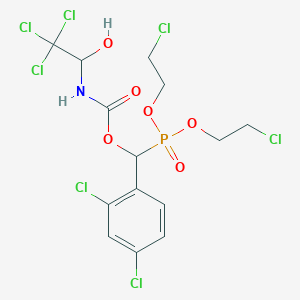 Bis(2-chloroethyl) (2,4-dichlorophenyl)({[(2,2,2-trichloro-1-hydroxyethyl)amino]carbonyl}oxy)methylphosphonate