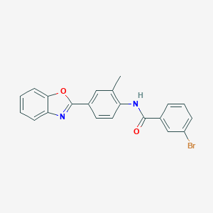 molecular formula C21H15BrN2O2 B400423 N-[4-(1,3-benzoxazol-2-yl)-2-methylphenyl]-3-bromobenzamide 