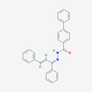 molecular formula C28H22N2O B400438 N'-(1,3-diphenyl-2-propenylidene)[1,1'-biphenyl]-4-carbohydrazide 