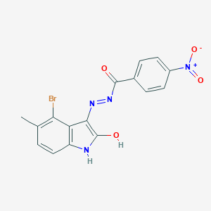 molecular formula C16H11BrN4O4 B400439 N'-(4-bromo-5-methyl-2-oxo-1,2-dihydro-3H-indol-3-ylidene)-4-nitrobenzohydrazide 
