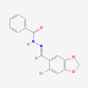molecular formula C15H11BrN2O3 B400448 N'-[(6-bromo-1,3-benzodioxol-5-yl)methylene]benzohydrazide 