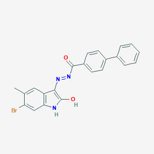 N'-(6-bromo-5-methyl-2-oxo-1,2-dihydro-3H-indol-3-ylidene)-4-biphenylcarbohydrazide