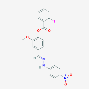 4-(2-{4-Nitrophenyl}carbohydrazonoyl)-2-methoxyphenyl 2-iodobenzoate