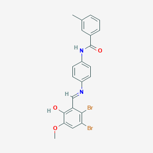 N-{4-[(2,3-dibromo-6-hydroxy-5-methoxybenzylidene)amino]phenyl}-3-methylbenzamide