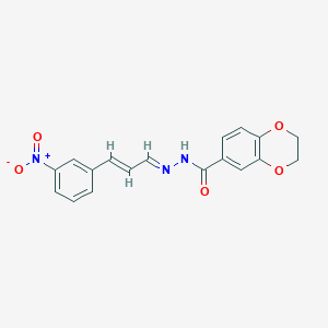 N'-(3-{3-nitrophenyl}-2-propenylidene)-2,3-dihydro-1,4-benzodioxine-6-carbohydrazide