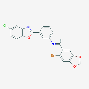 N-[(6-bromo-1,3-benzodioxol-5-yl)methylene]-N-[3-(5-chloro-1,3-benzoxazol-2-yl)phenyl]amine