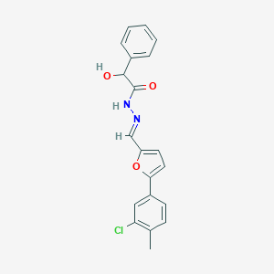 molecular formula C20H17ClN2O3 B400487 N'-{[5-(3-chloro-4-methylphenyl)-2-furyl]methylene}-2-hydroxy-2-phenylacetohydrazide CAS No. 330987-83-2