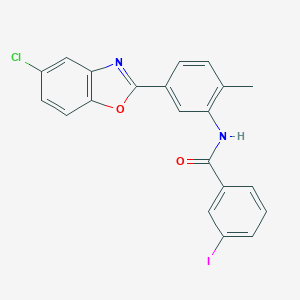 molecular formula C21H14ClIN2O2 B400495 N-[5-(5-chloro-1,3-benzoxazol-2-yl)-2-methylphenyl]-3-iodobenzamide 