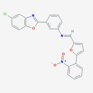 5-Chloro-2-(3-{[(5-{2-nitrophenyl}-2-furyl)methylene]amino}phenyl)-1,3-benzoxazole