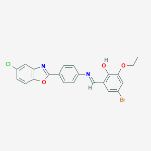 4-Bromo-2-({[4-(5-chloro-1,3-benzoxazol-2-yl)phenyl]imino}methyl)-6-ethoxyphenol