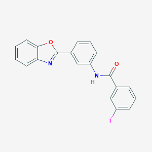 molecular formula C20H13IN2O2 B400503 N-[3-(1,3-Benzoxazol-2-yl)phenyl]-3-iodobenzamide 