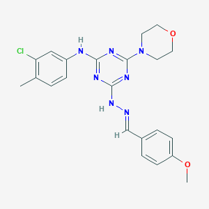 4-Methoxybenzaldehyde [4-(3-chloro-4-methylanilino)-6-morpholin-4-yl-1,3,5-triazin-2-yl]hydrazone