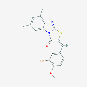molecular formula C19H15BrN2O2S B400539 (2E)-2-[(3-bromo-4-methoxyphenyl)methylidene]-5,7-dimethyl-[1,3]thiazolo[3,2-a]benzimidazol-1-one 