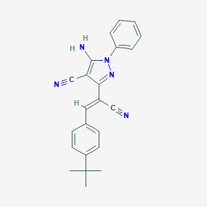 molecular formula C23H21N5 B400542 5-Amino-4-cyano-1-phenyl-3-[1-cyano-2-(4-tert-butylphenyl)ethenyl]pyrazole 