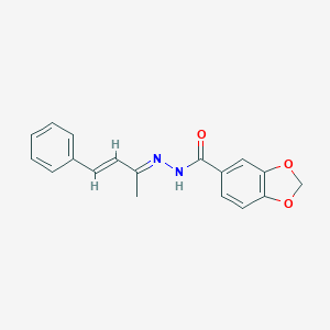 molecular formula C18H16N2O3 B400556 N'-(1-methyl-3-phenyl-2-propenylidene)-1,3-benzodioxole-5-carbohydrazide 