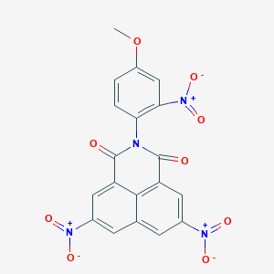 molecular formula C19H10N4O9 B400565 2-(4-methoxy-2-nitrophenyl)-5,8-dinitro-1H-benzo[de]isoquinoline-1,3(2H)-dione 