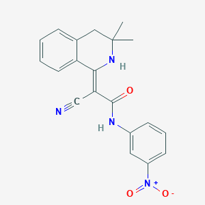 B400590 2-cyano-2-(3,3-dimethyl-3,4-dihydro-1(2H)-isoquinolinylidene)-N-{3-nitrophenyl}acetamide CAS No. 330998-62-4